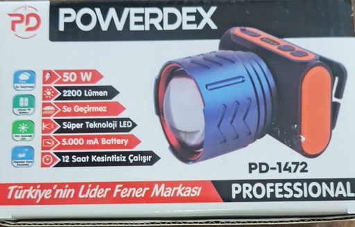 Powerdex PD-1472 50 Watt 2200 Lümen Profesyonel Kafa Feneri